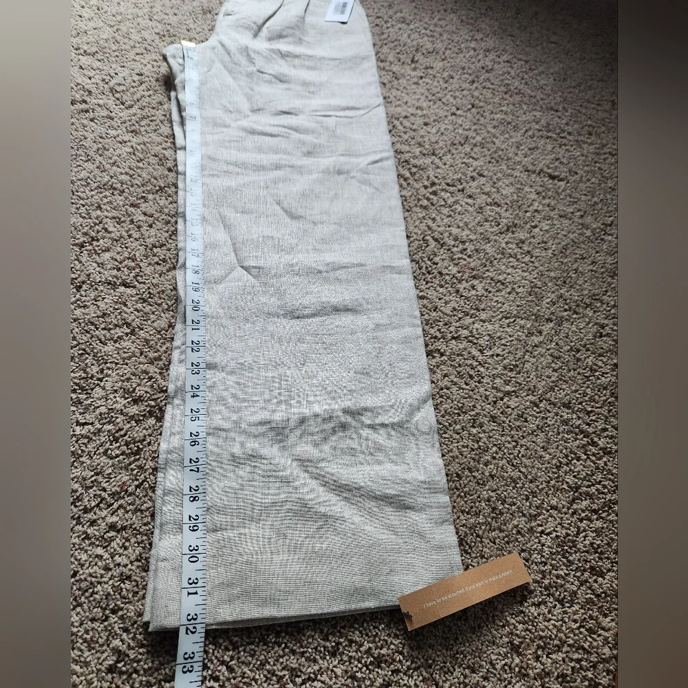 Reformation Mason Linen Pants Oatmeal Size 8 NWT